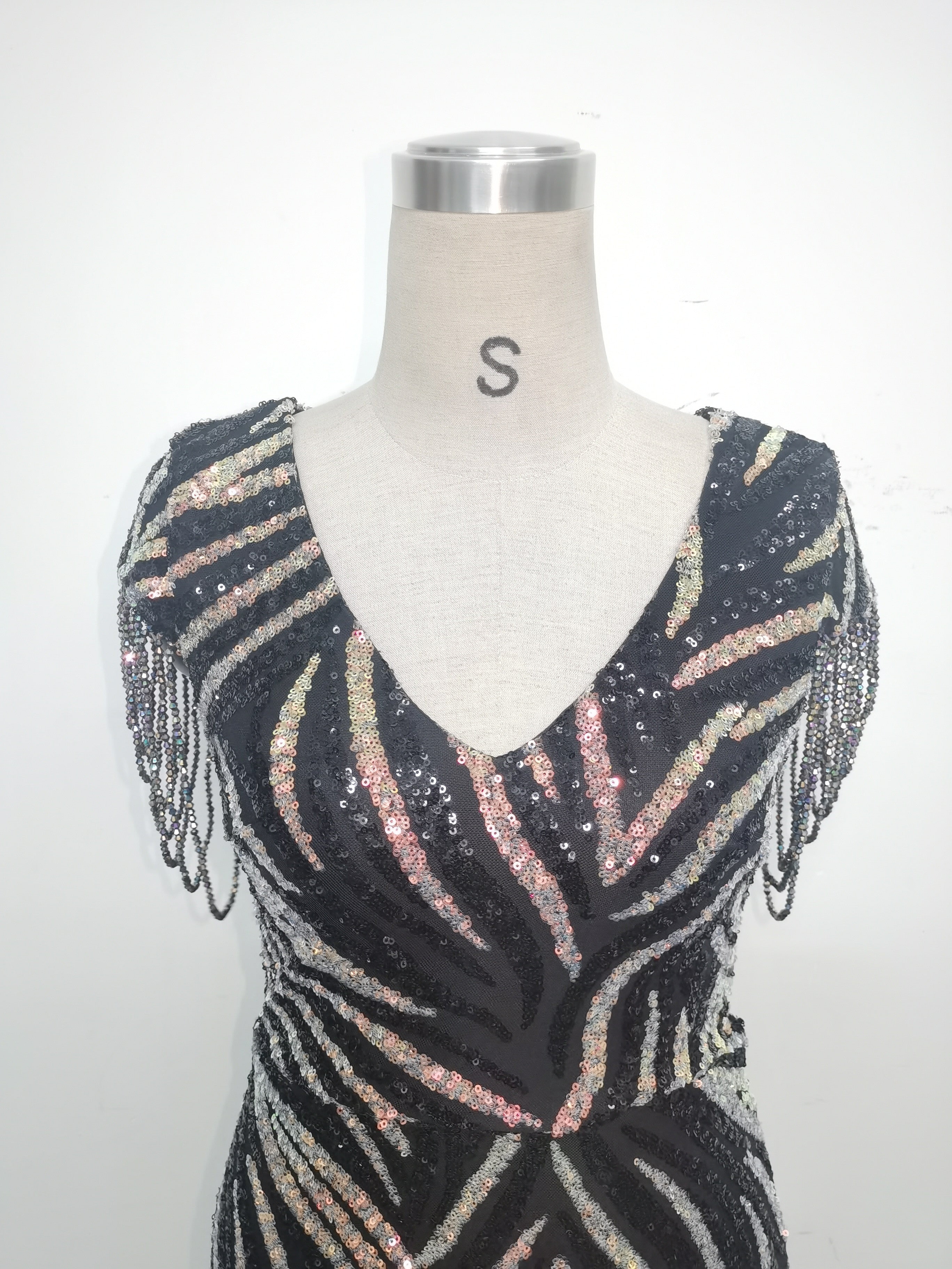 Women Sequin Beaded Evening Dress 32