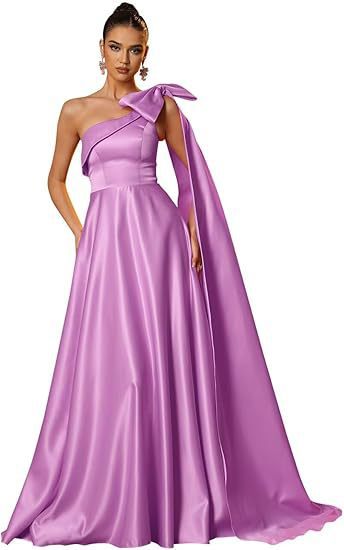 Women One-Shoulder Satin Formal Evening Dress（Processing time need 3-6 days） 15