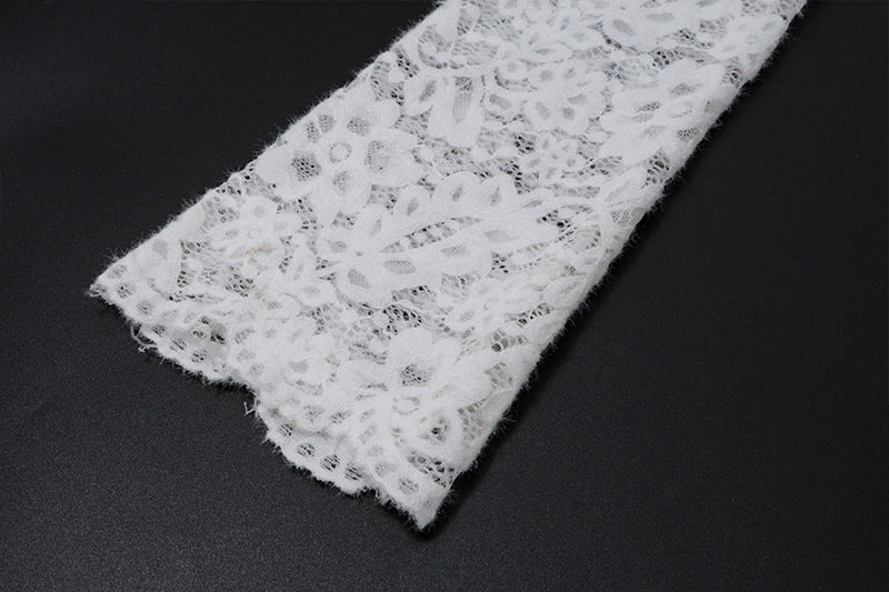 Autumn Sexy Lace Patchwork Fashion Street Slit Long Sleeve Dress 12