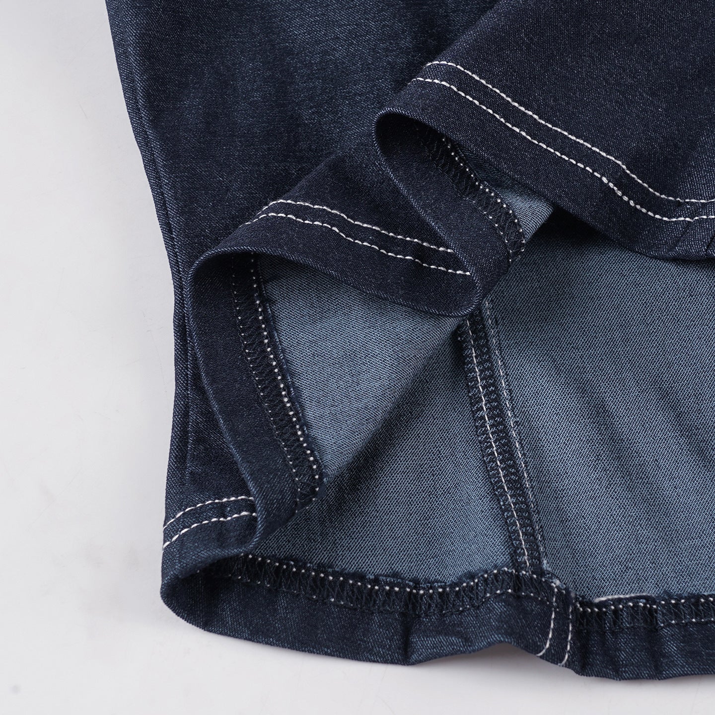 Women's Street Style Chic Turn-Down Collar Slim Waist Short Sleeve Denim Shirt 17