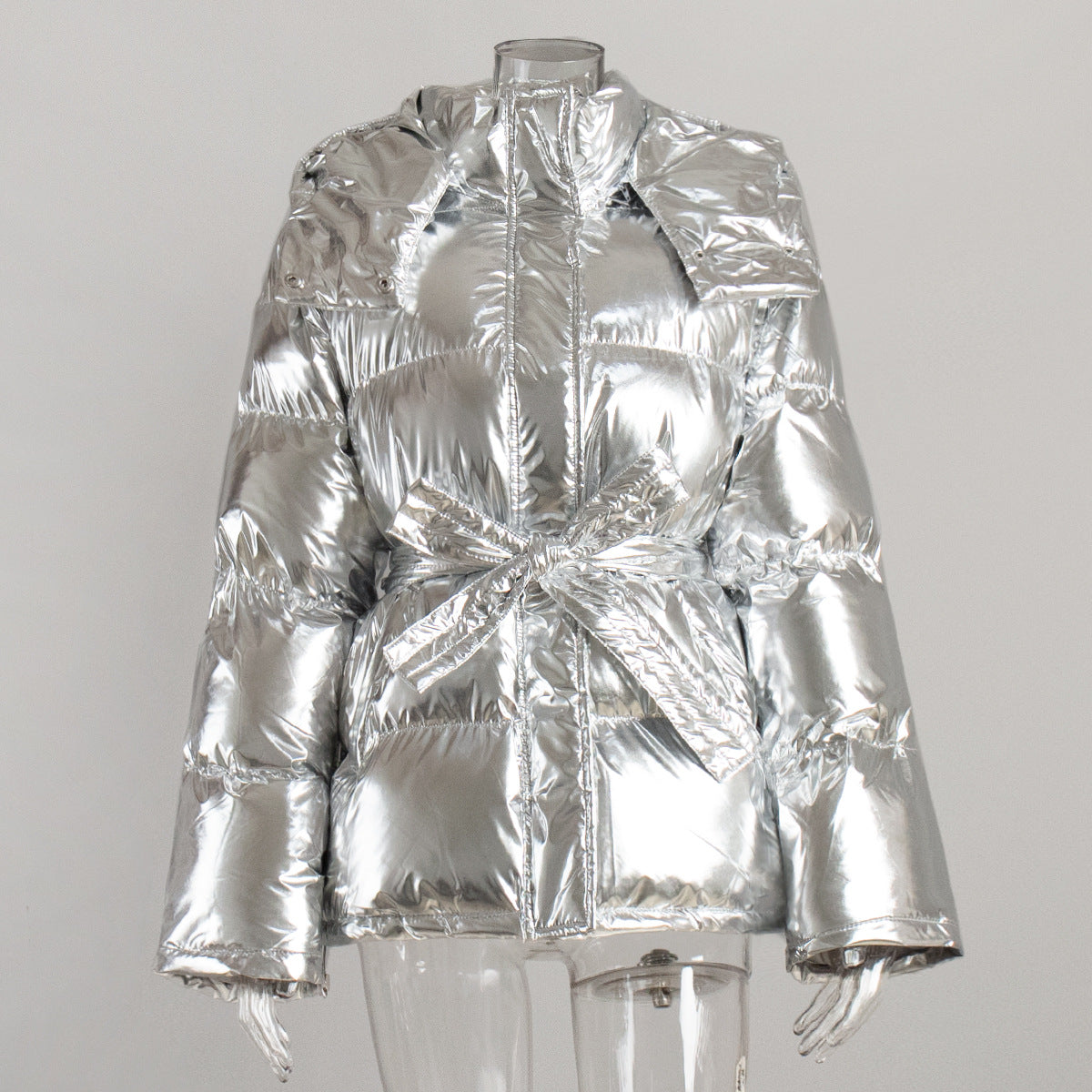 Women hooded sports outdoor shiny Padding jacket 8