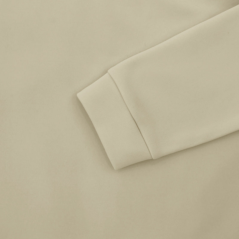 Spring And Winter Men's Casual Solid Color Long-Sleeved Zip Stand Collar T-Shirt Tops For Men 52