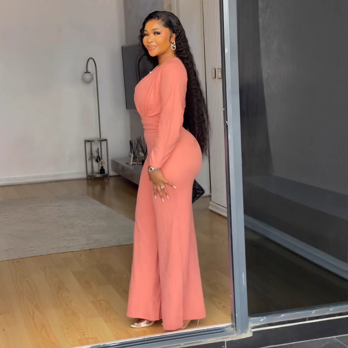 Elegant Cutout Slim Waist Wide Leg Jumpsuit 5