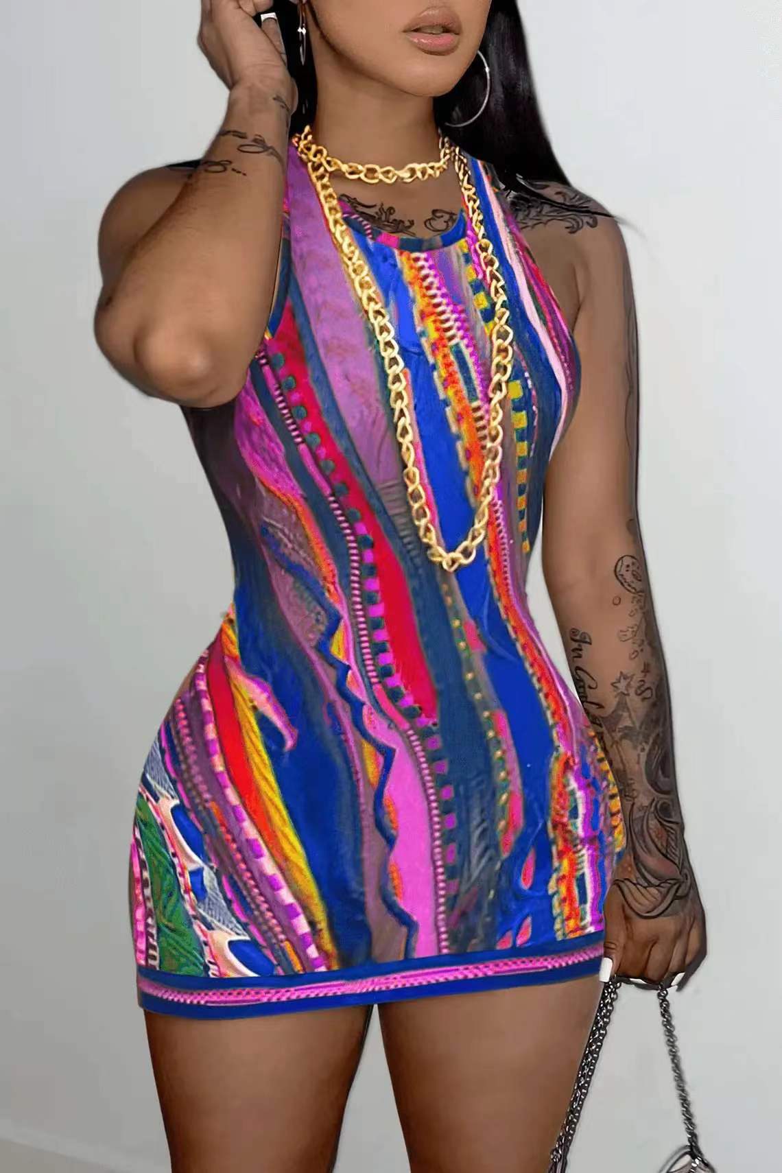 Women's Positioning Print Dress 7