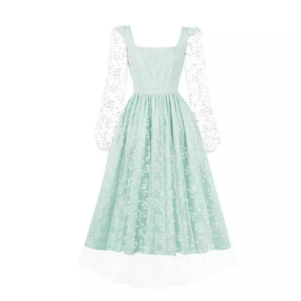 Women French retro long sleeve dress 18