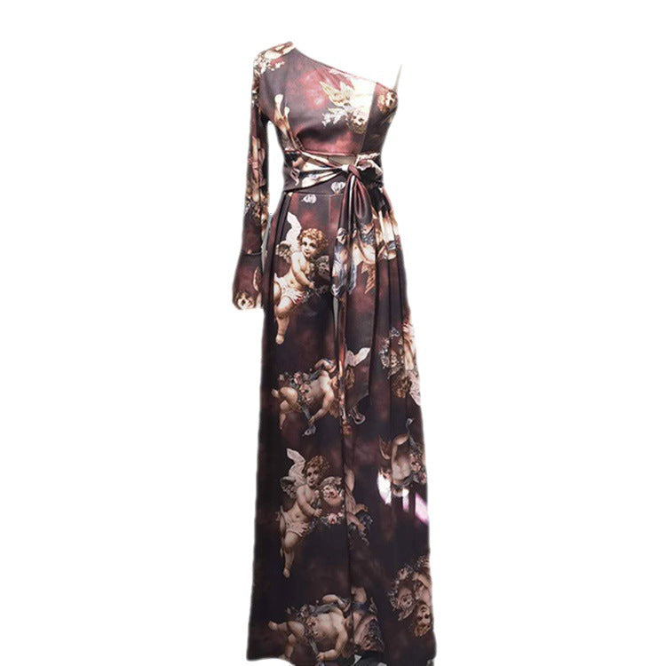 Women's Single Sleeve Print Tie Jumpsuit 9