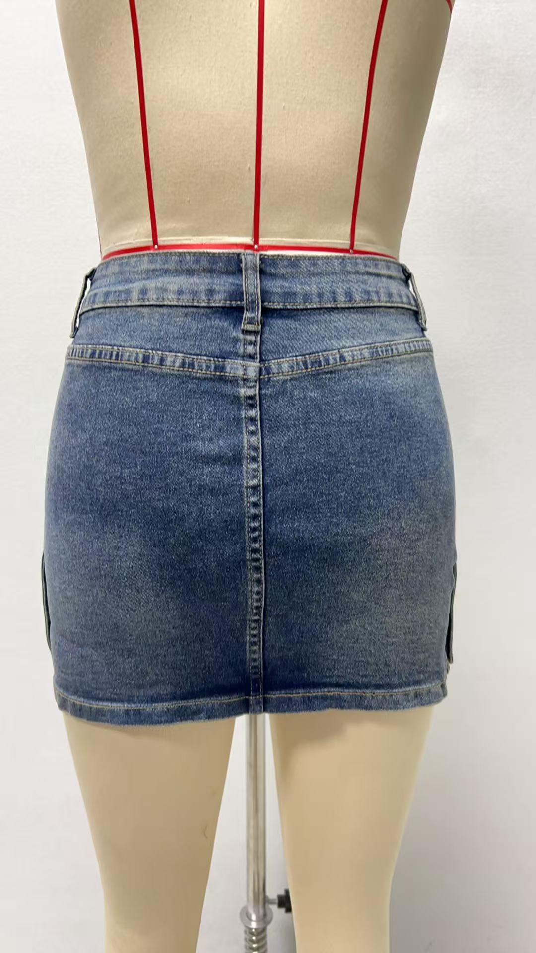 Sexy summer High Stretch Bodycon mini Denim skirt 37