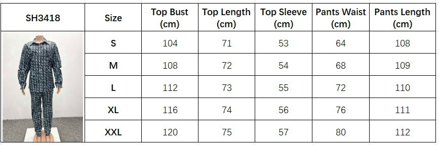 Africa Printed Fashion Casual Loose long-sleeved shirt and trousers two-piece suit for women 9