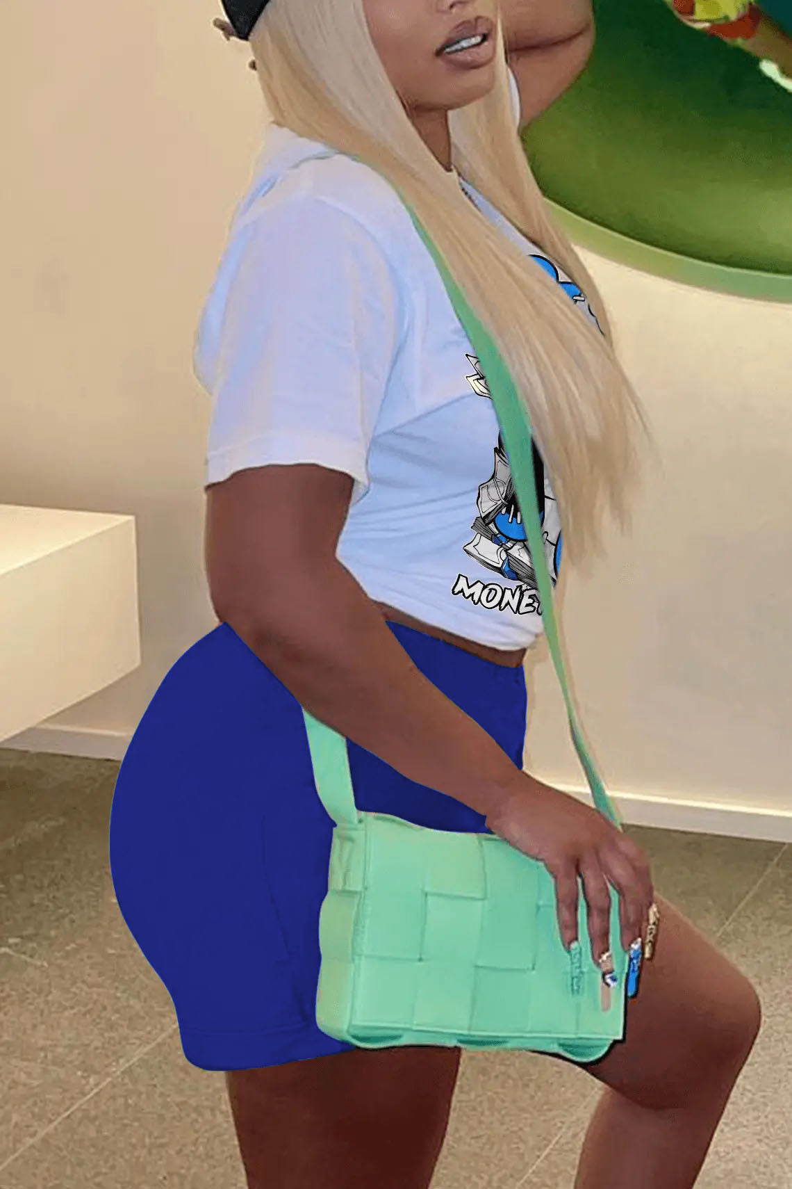 Plus Size Printed Casual Two-Piece Shorts Set for Women 5