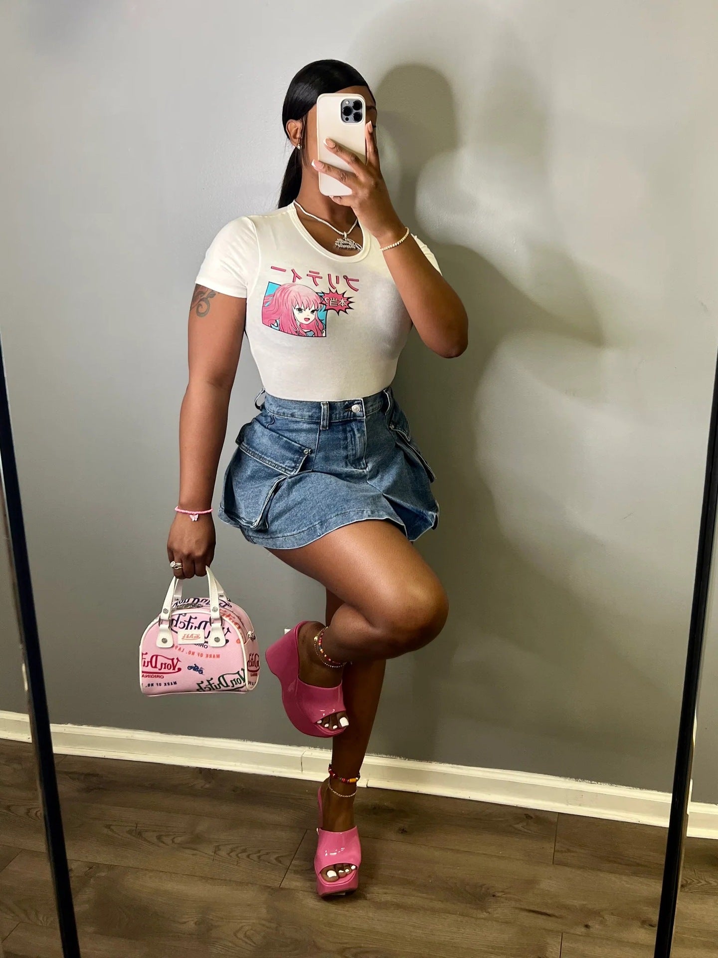 Sexy Fit Denim Mini Club Skirt