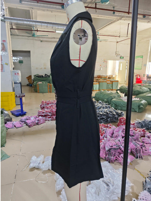 Slim Chic Sleeveless Double Breasted Slim Waist Blazer Dress 8