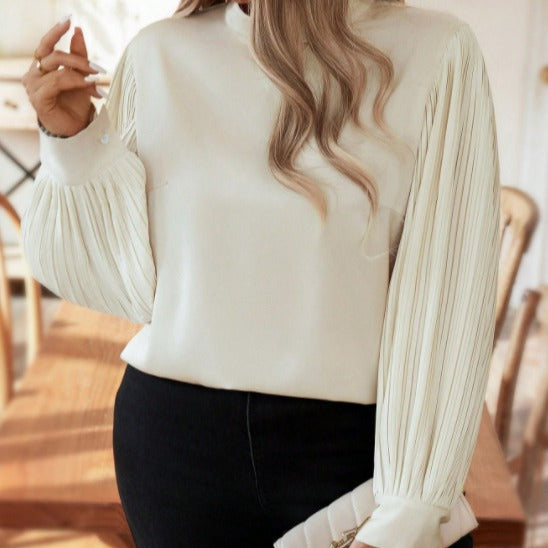 Solid Color Long Sleeve Plus Size Women's Tops 4