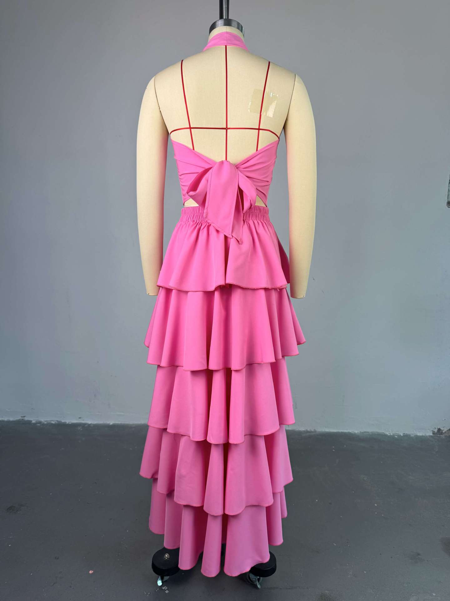 Women summer Halter Neck vest and cake skirt two-piece set 7