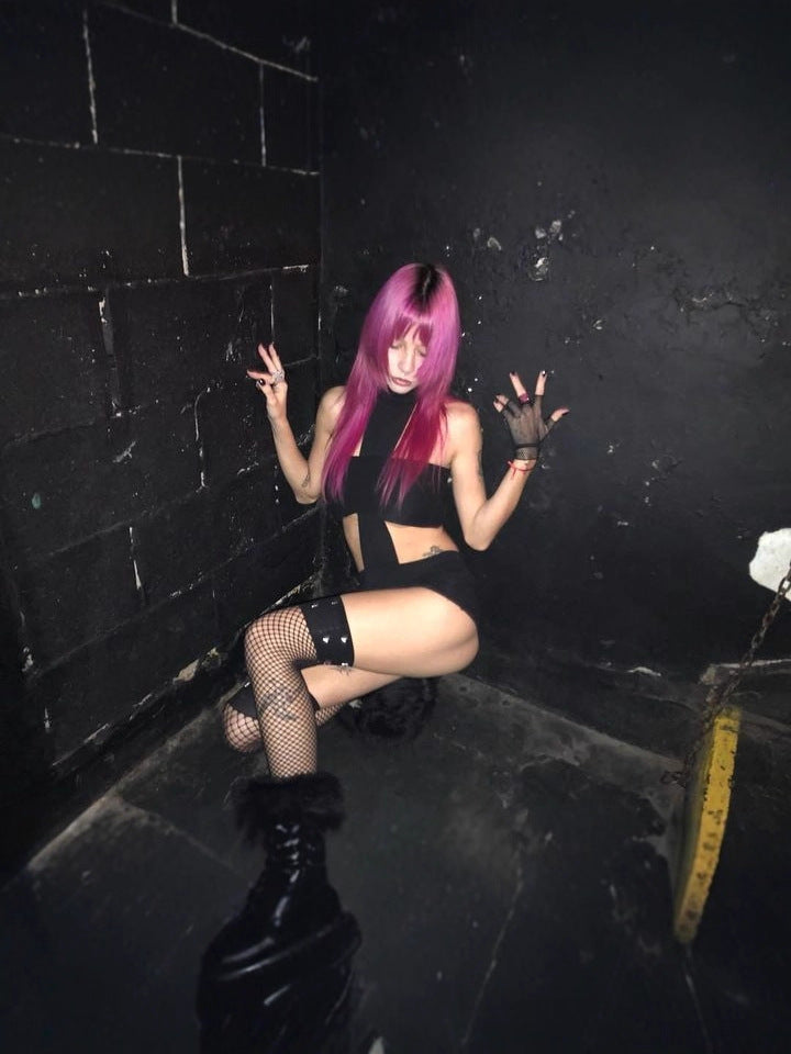 Sexy Slim Halter Neck Strapless Two-Piece Shorts Set 5