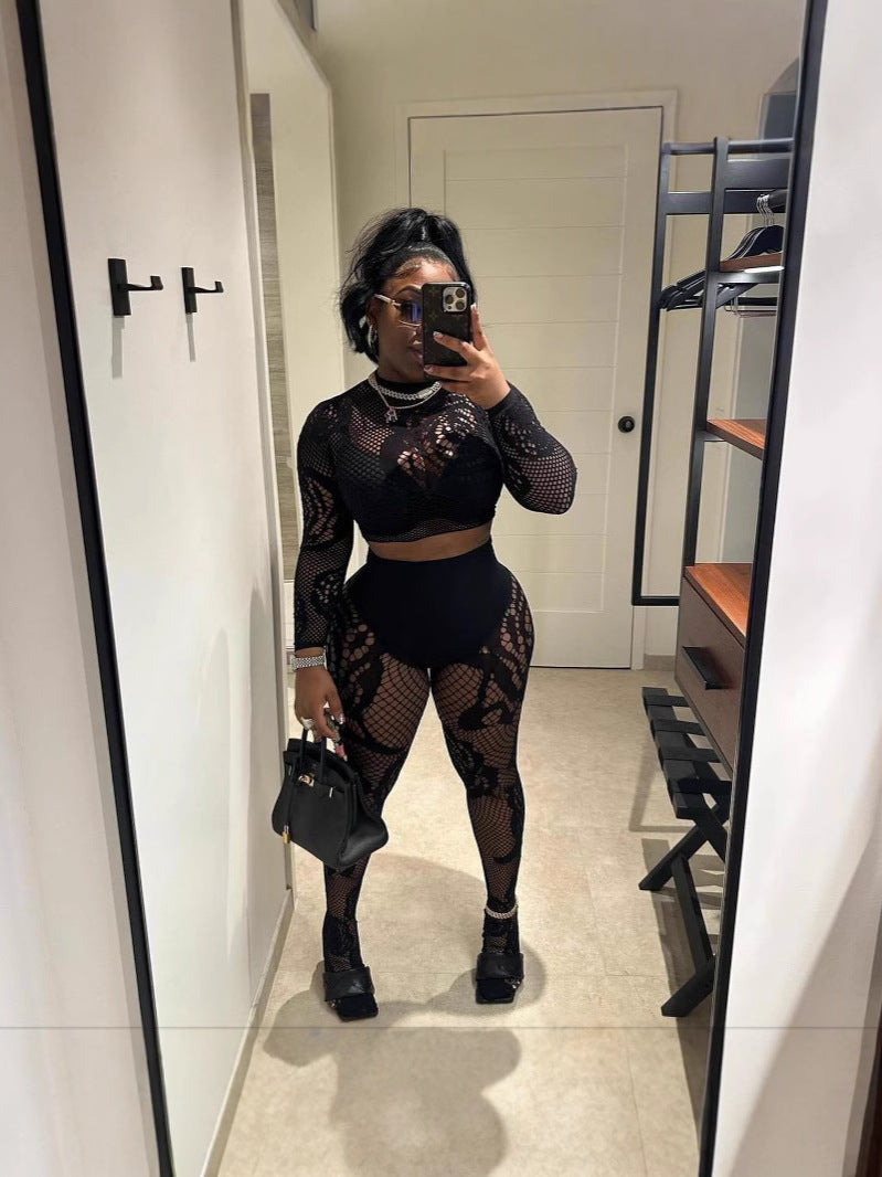 Women mesh hollow Sexy Lingerie Set 6