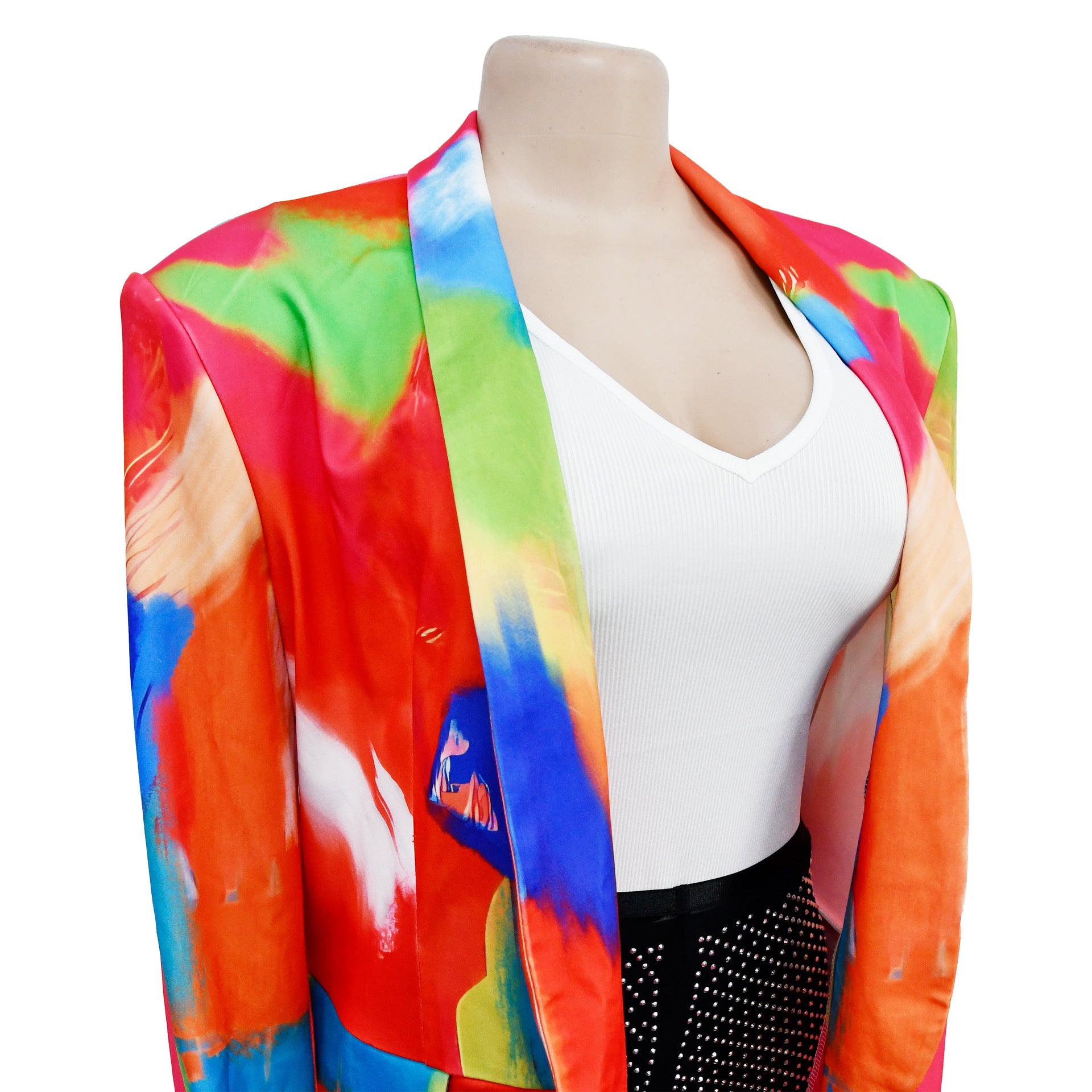 Women's Fashion Printed Long Sleeve Casual Blazer 17