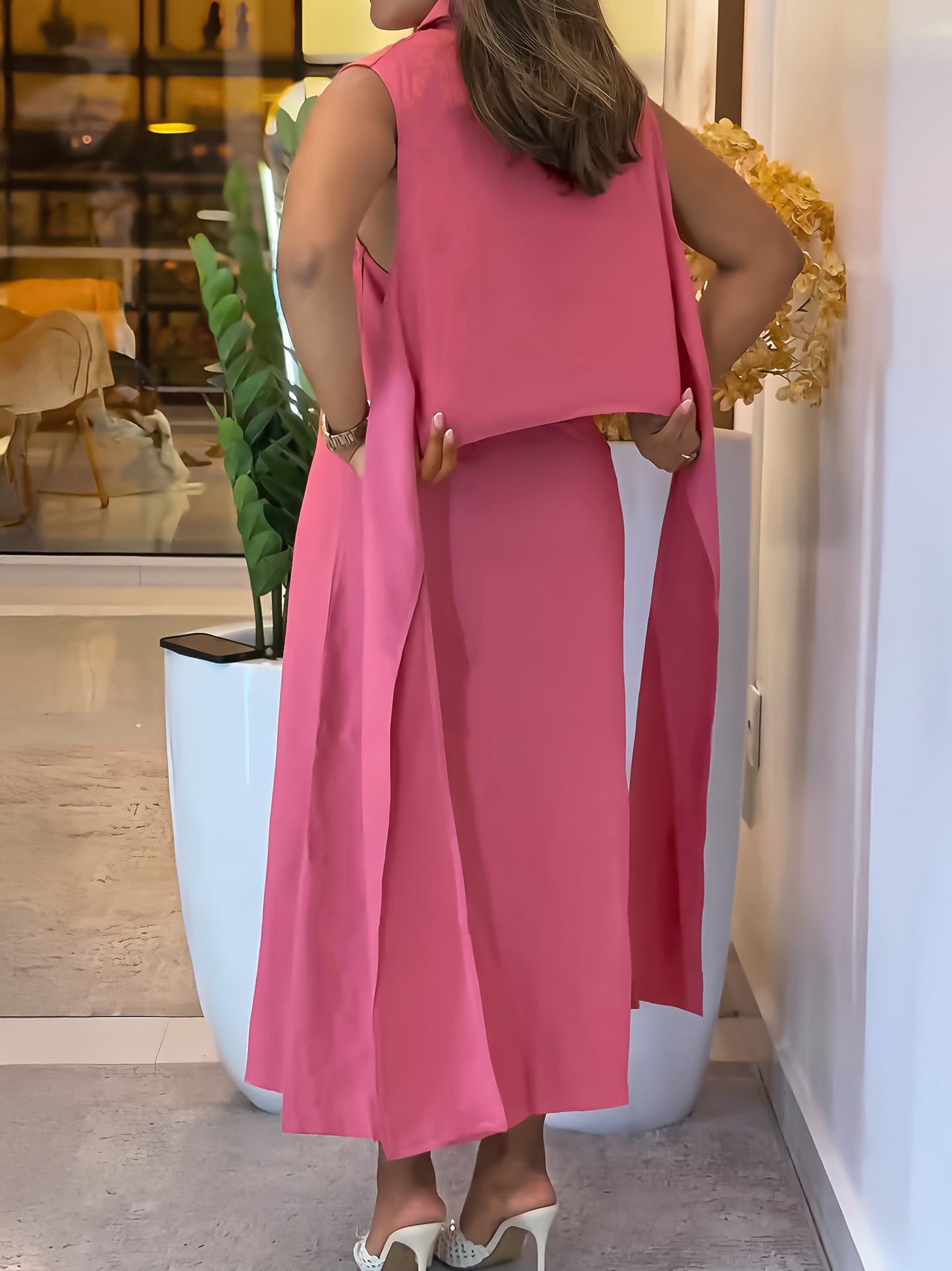 Women Solid Casual Lace-Up Dresses