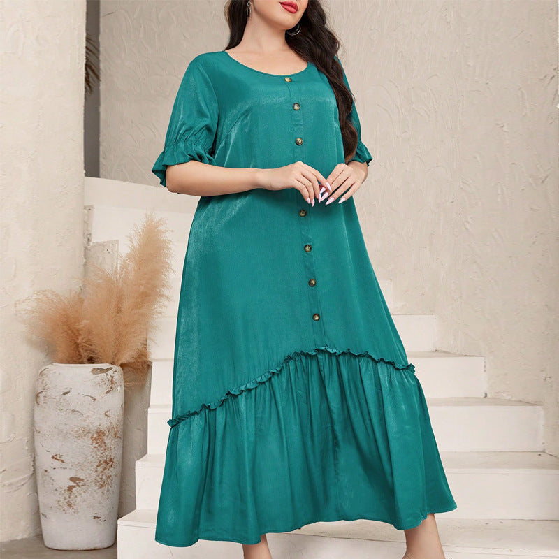 Plus size Women elegant career Loose Maxi Dress 5