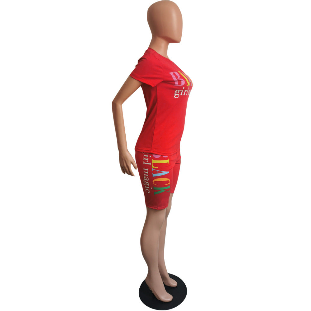 Summer fashionable solid color two-piece fashion casual shorts set 35