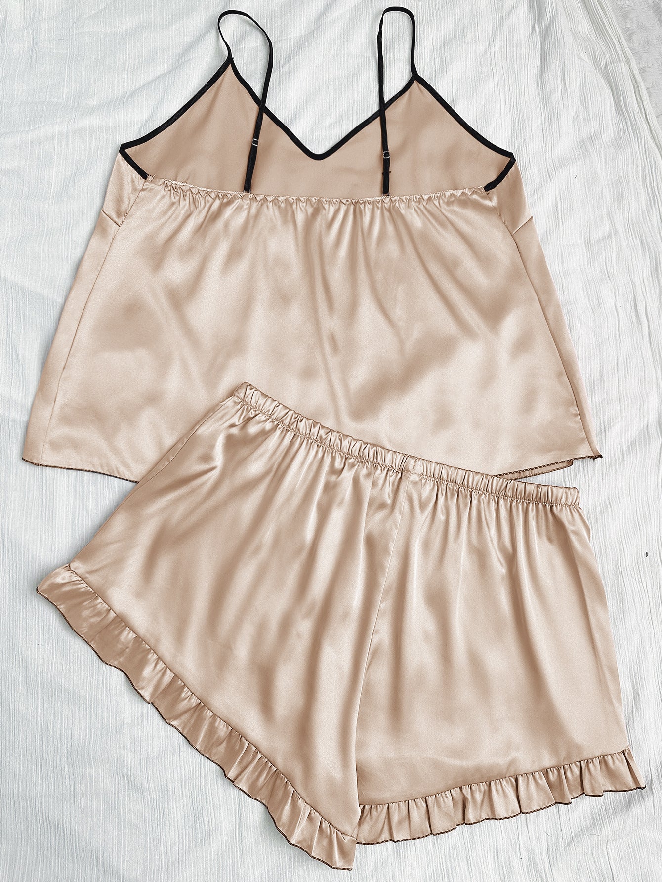 Plus Size Women sexy v-neck camisole sleeveless shorts home wear two-piece set 18