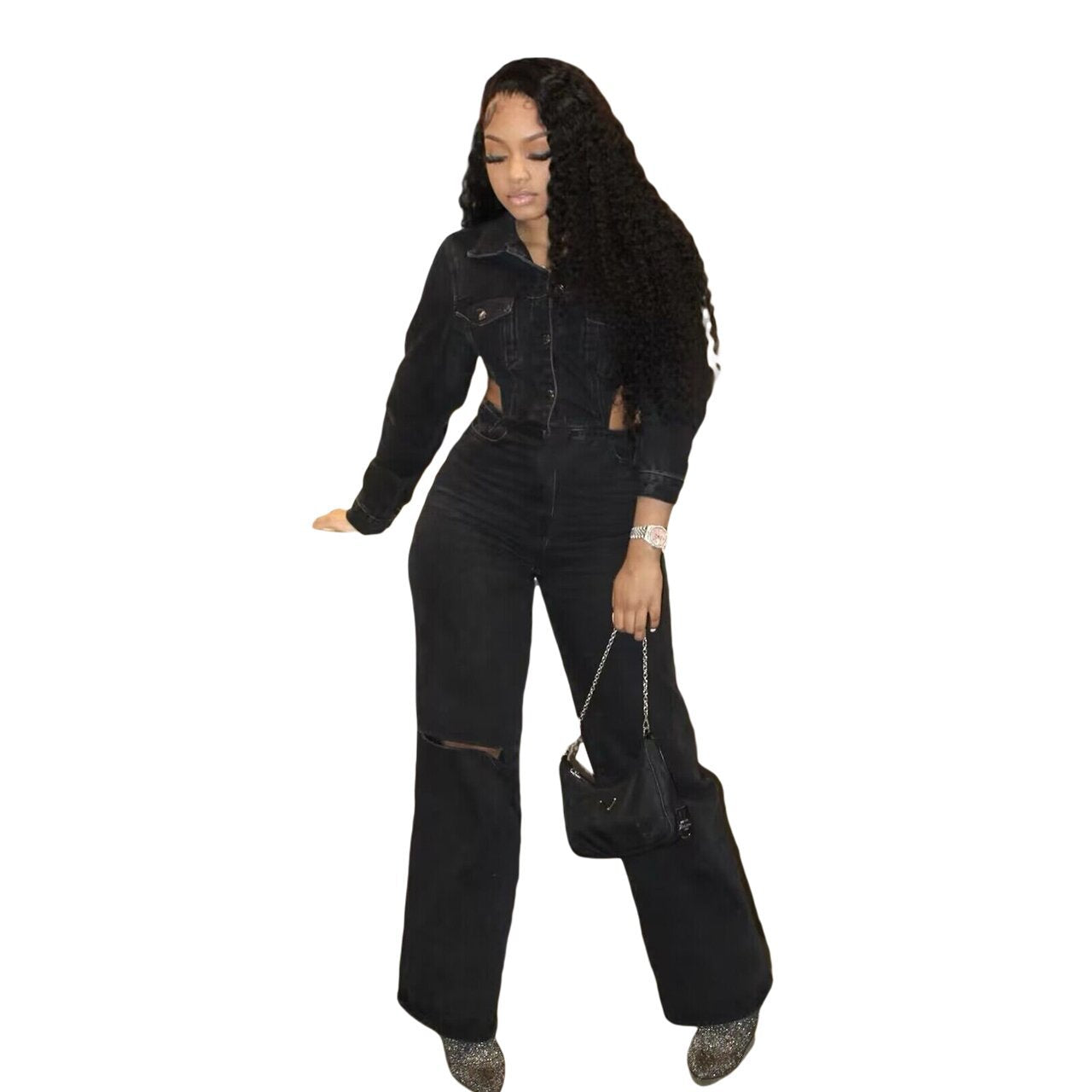 Casual Stretch Fashion Denim Jumpsuit 3