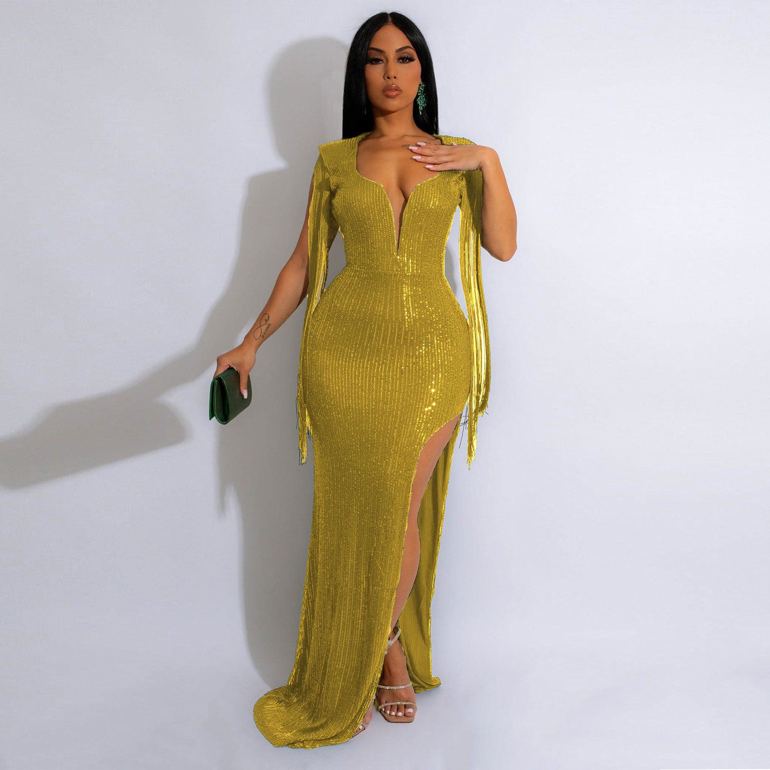 Sexy Low Back Fringe Sequin Nightclub Dress 7