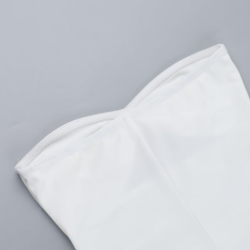 Women Summer Women Beach Holidays Strapless Hollow Dress 17