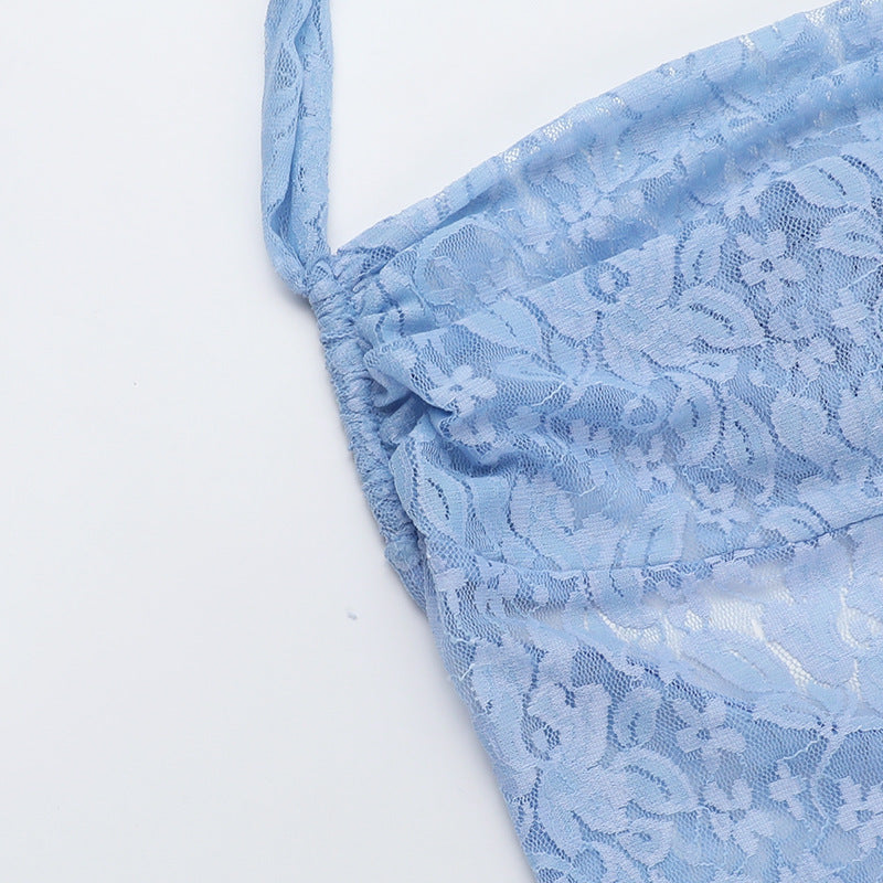 Women Holidays Lace See-Through Sexy Strap Dress 11