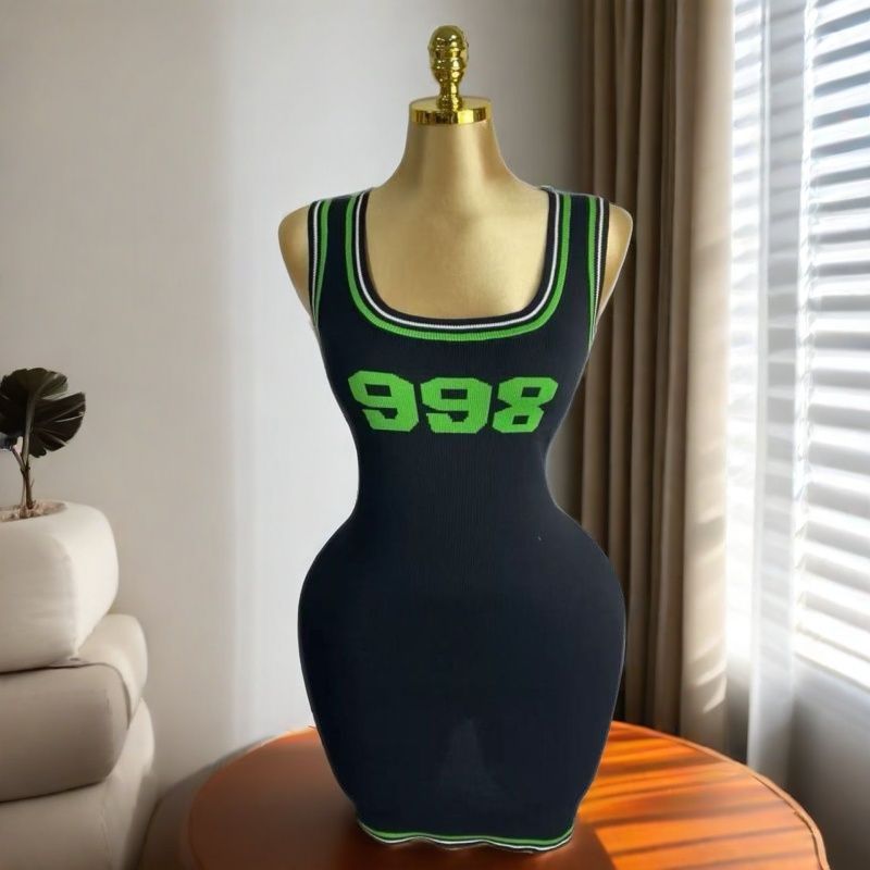 Sleeveless knit tight fitting short dress 7