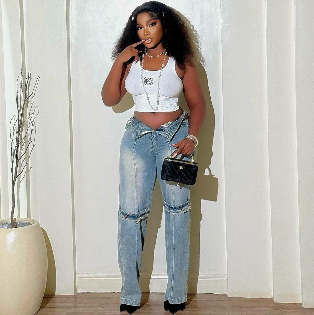 Women Fashion Denim Pants