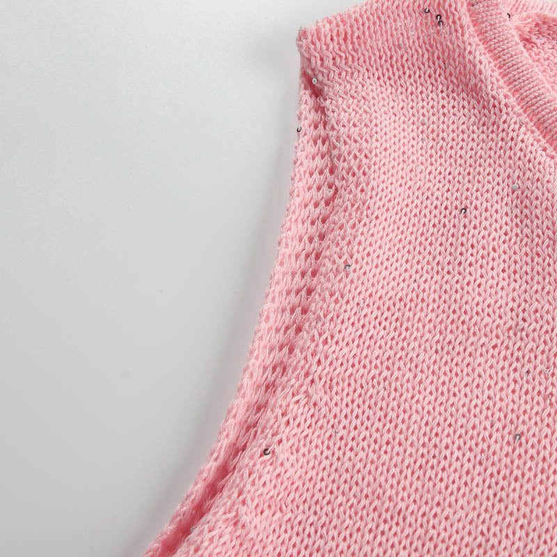 Women's Summer Fashion Round Neck Sleeveless Slim Sexy Bodycon Dress 11