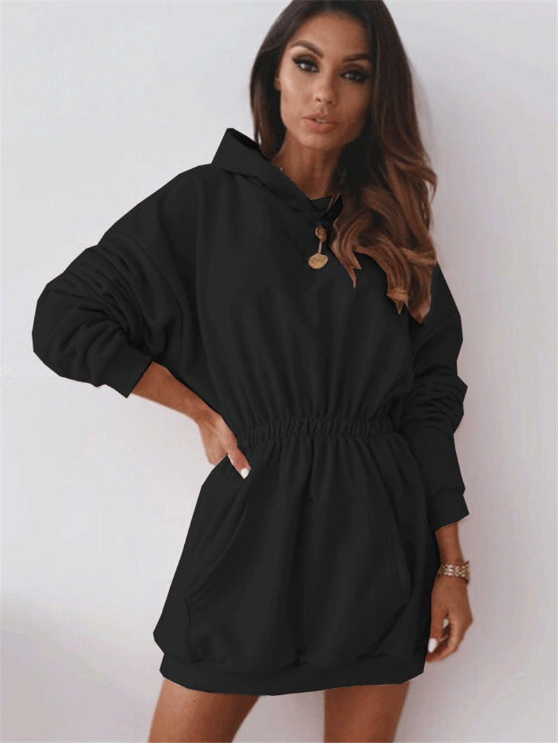 Women Sexy Hooded Long Sleeve Dress 5