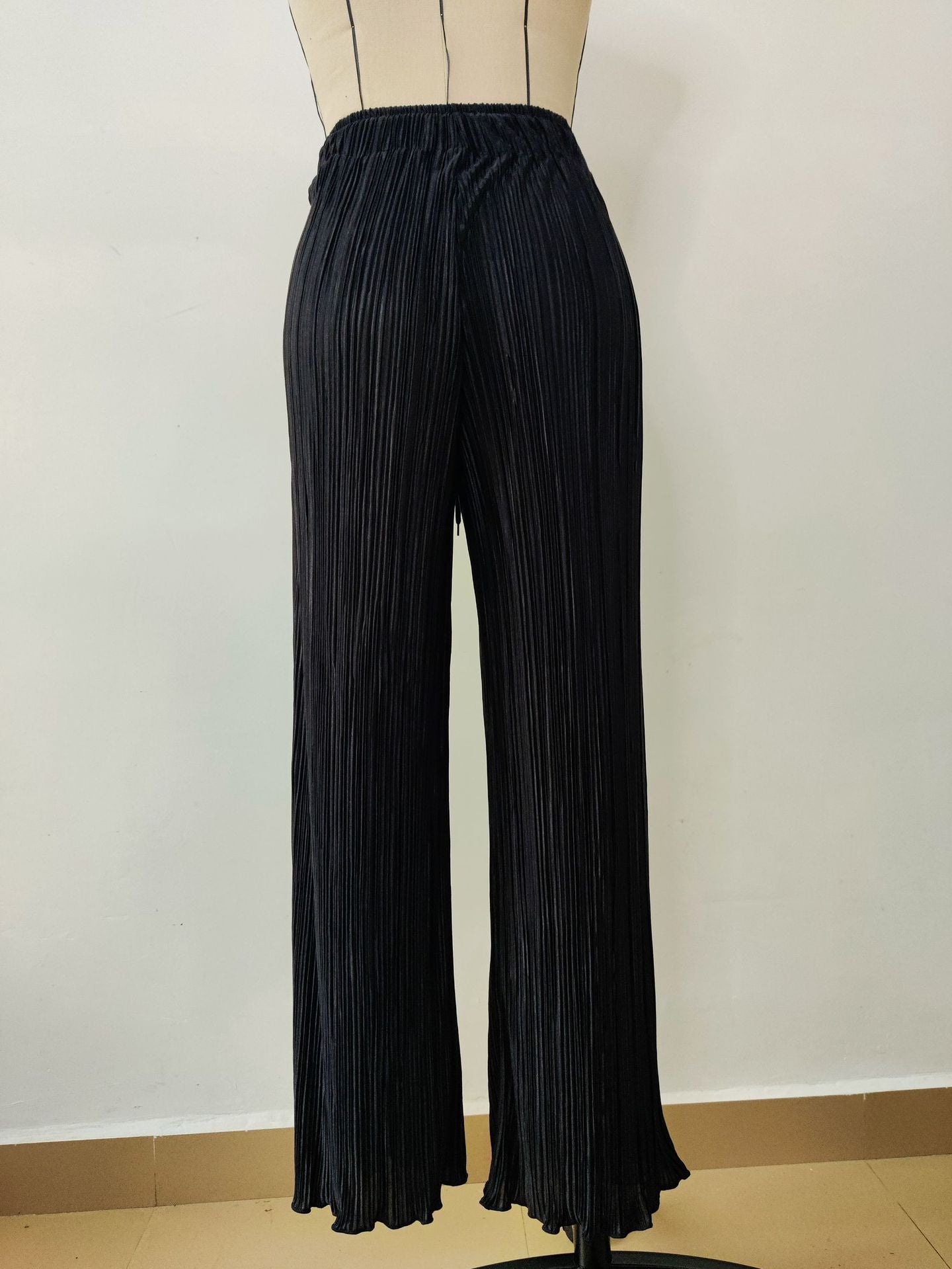Women's Pleated Spring And Autumn Trousers Elastic Waist Loose Pants 16