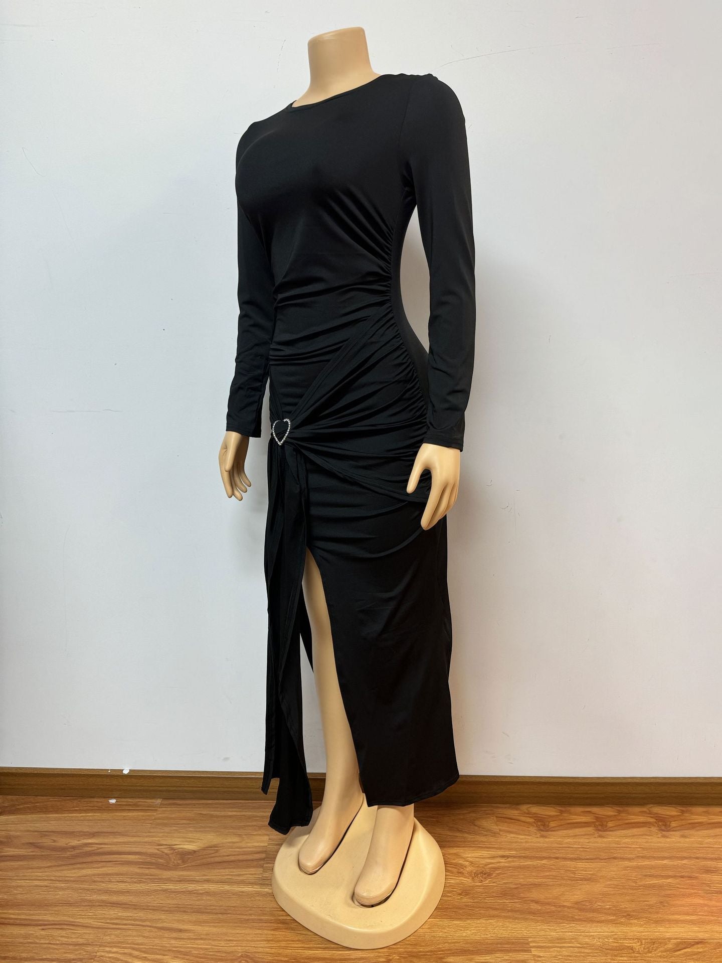 Women Elegant Solid Sexy Long-sleeved Bodycon Dress 6