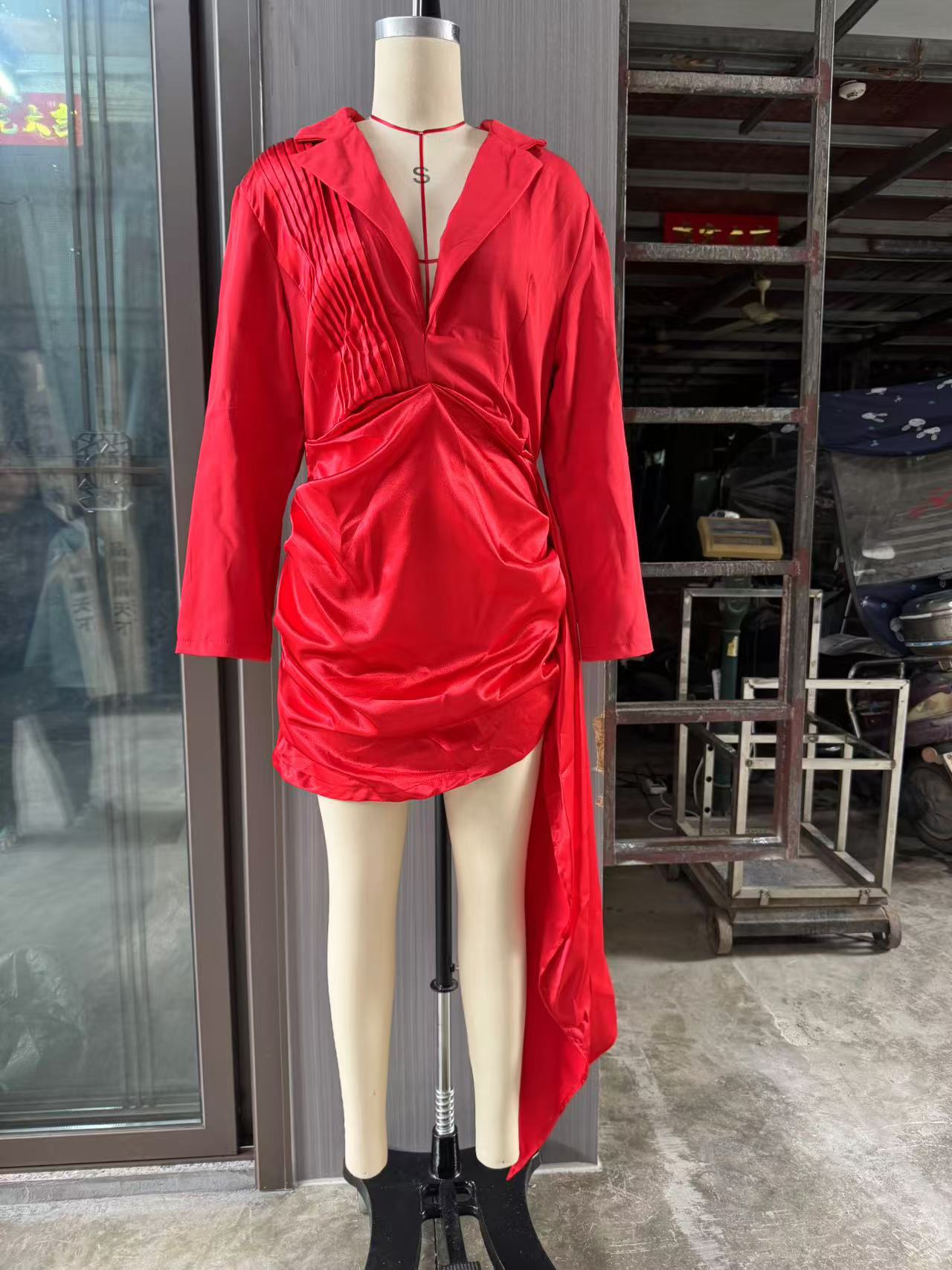 Women's Fashion Sexy Hollow-out Ribbon Patchwork Irregular Bodycon Dress 7