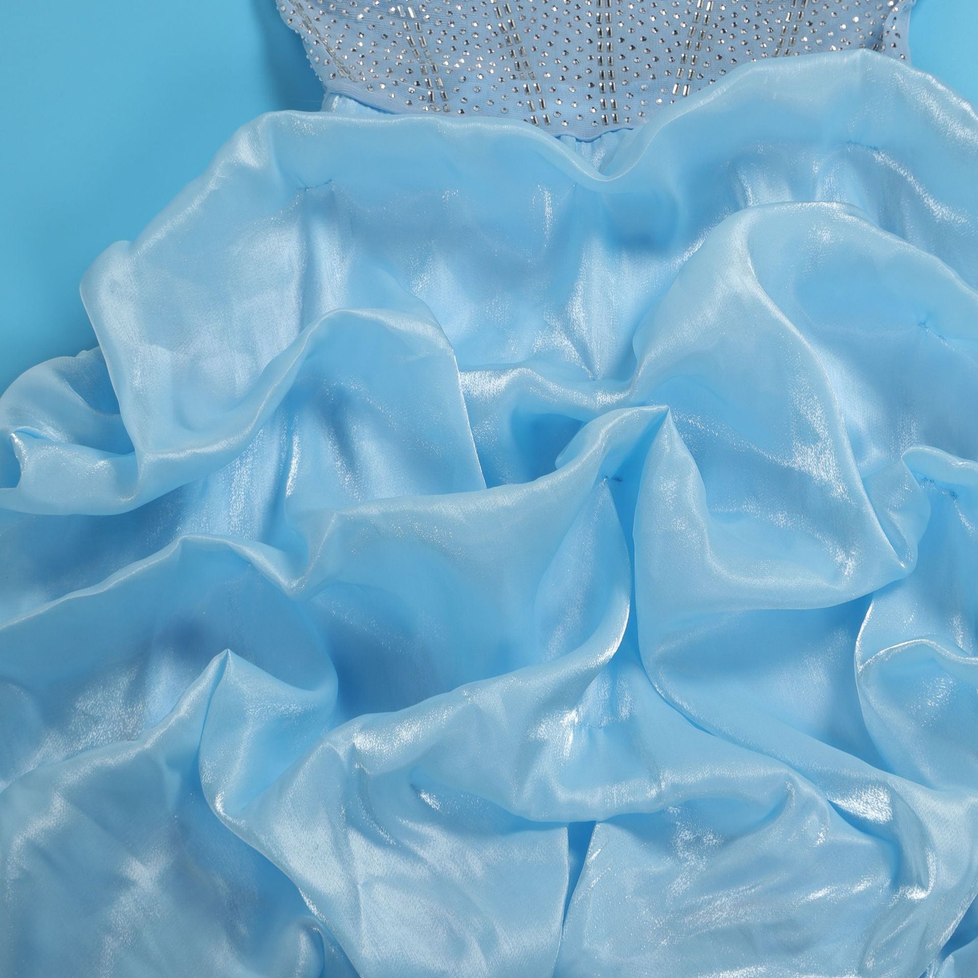 Women Sexy Beaded Stretch Camisole Cascading Ruffles Dress Tutu 76