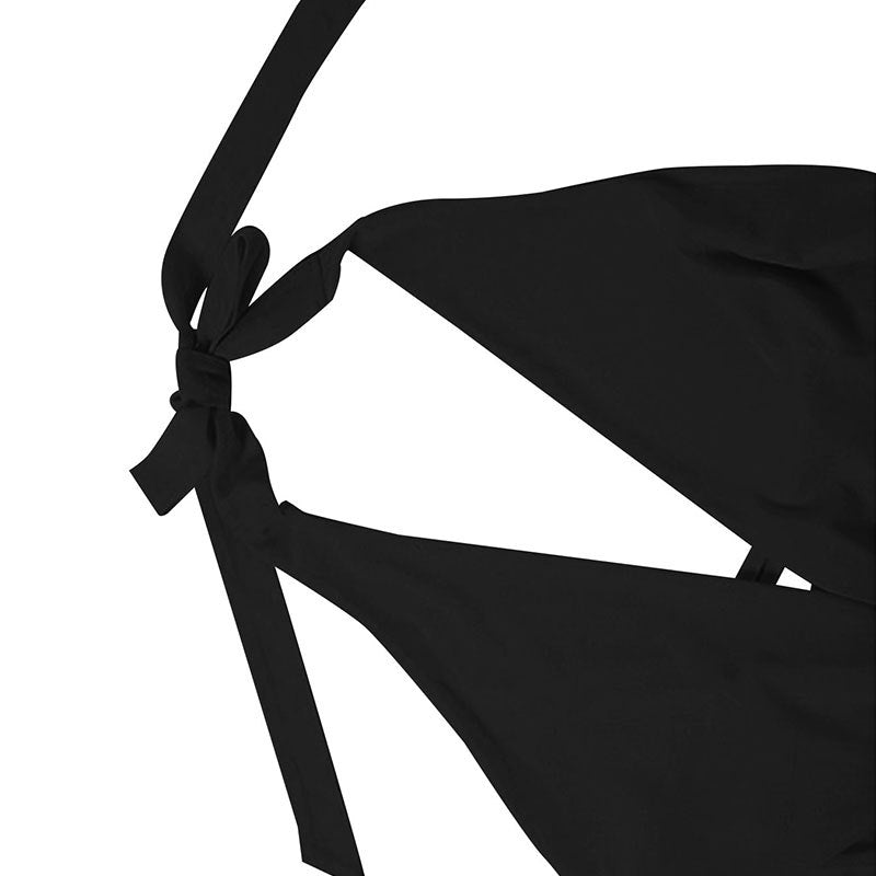 Asymmetrical Halter V-Neck Low Back Dress 23