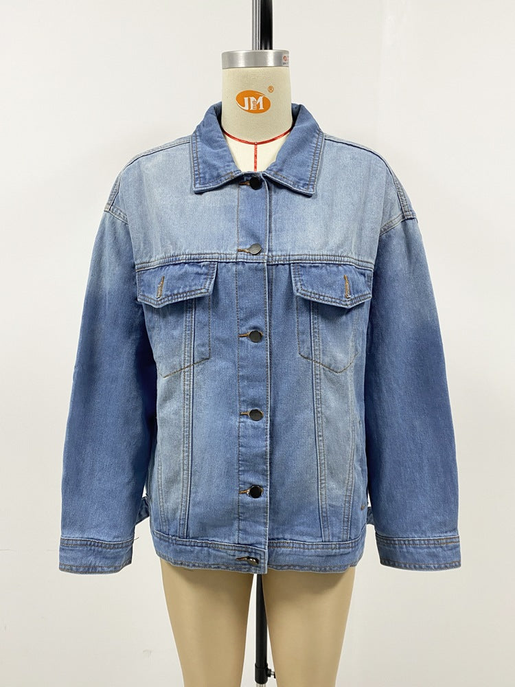 Women Casual washed Denim coat jacket 12