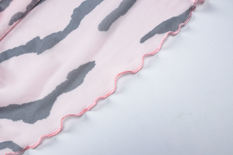 Women's Summer Fashion Sexy Low Back Printed Slim Strap Dress 10