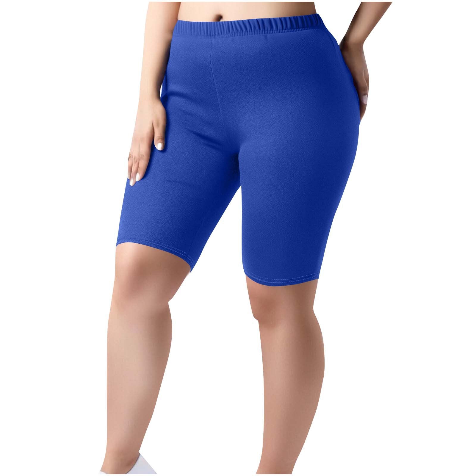 Women's Trousers Knee-Length Shorts Plus Size Elastic Waist Casual Pants 9