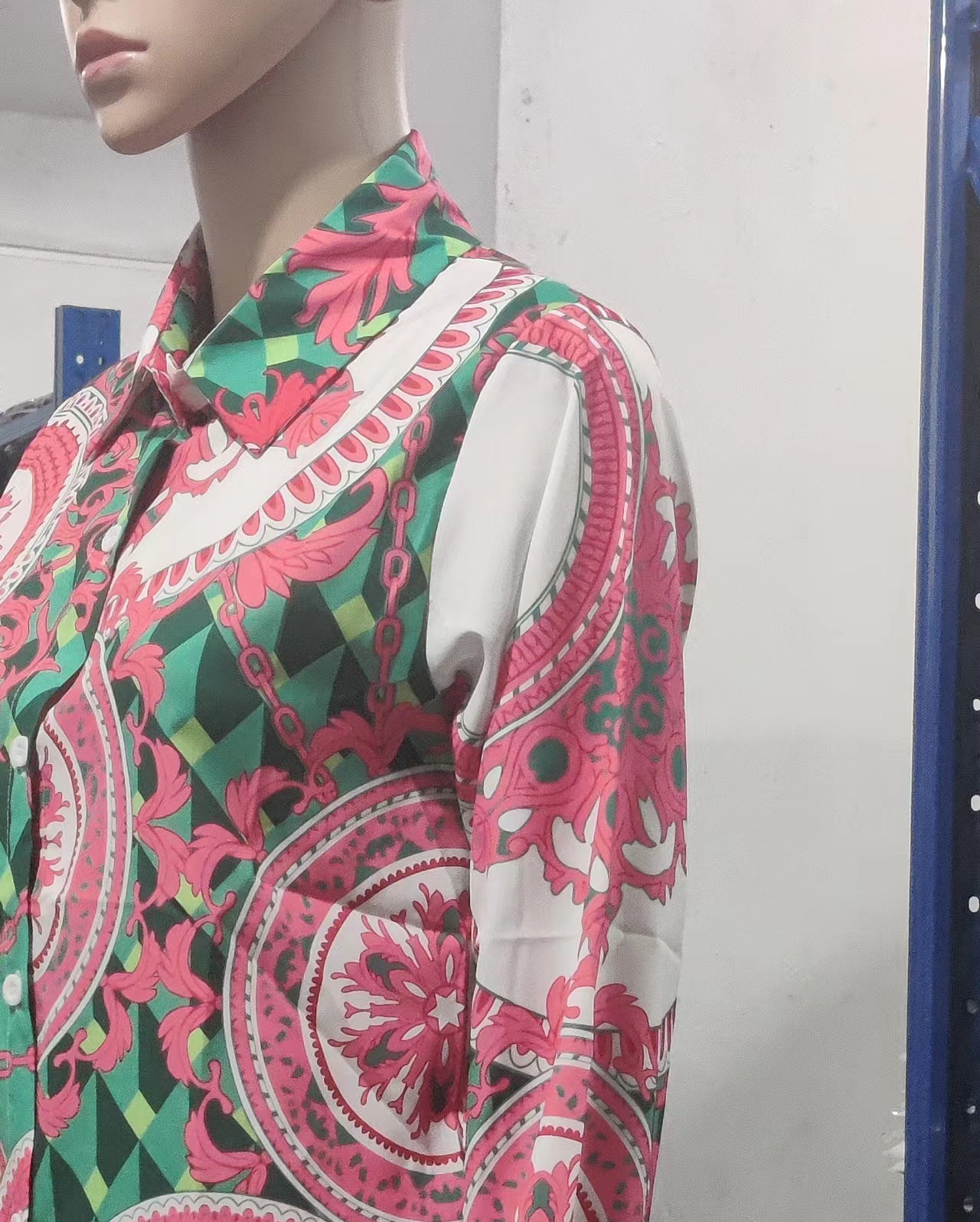 Women's Tops Spring Autumn Turndown Collar Printed Long Sleeve Button-Down Shirt 15