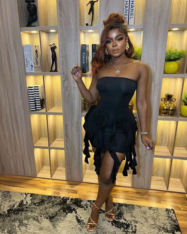 Women ribbon Strapless sexy Backless Bodycon ruffle dress