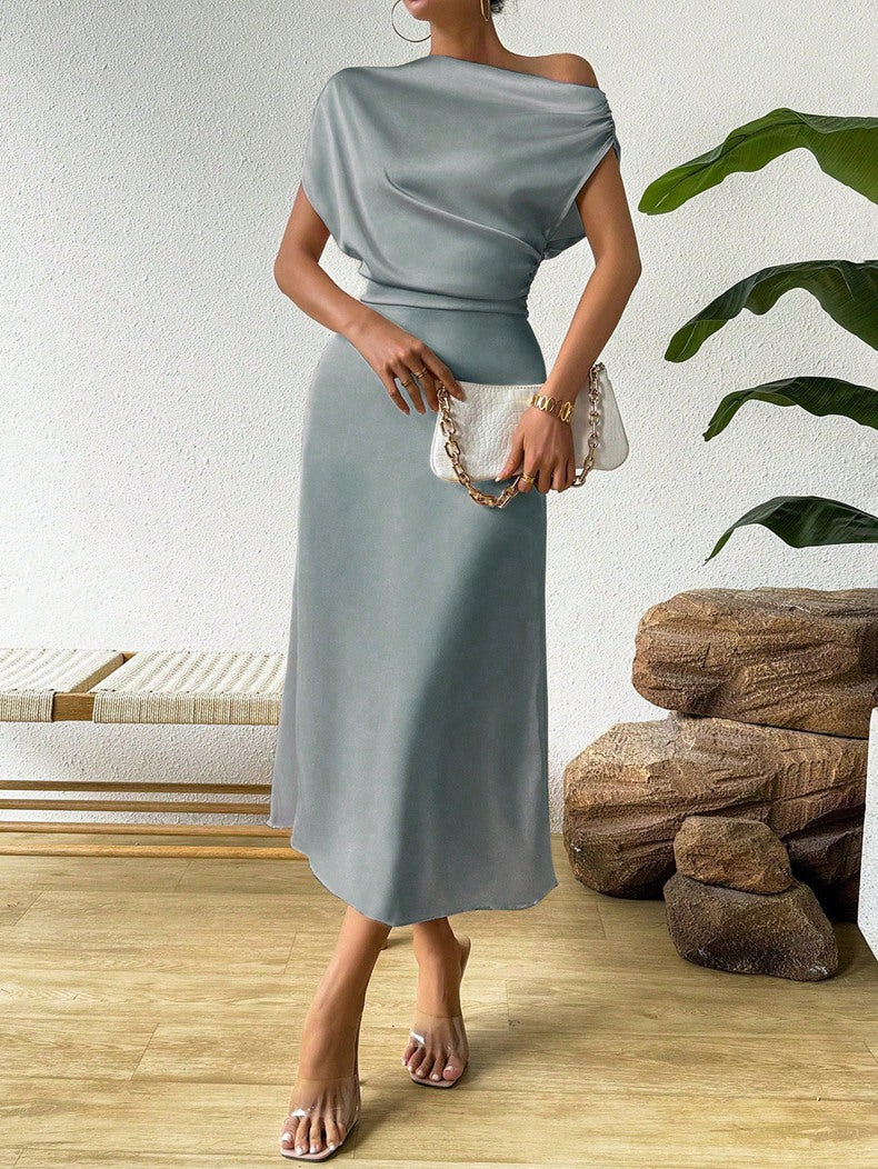 Women Summer Satin Maxi Dress 22