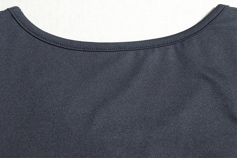 Women's Solid Color Round Neck Sleeveless Flower Decorated Irregular Dress 14