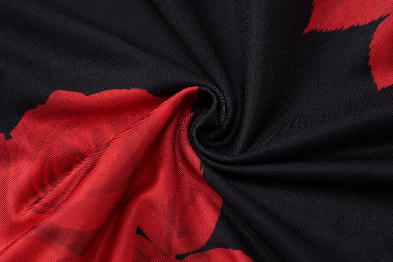 Summer Women's Sexy Slit Strap Long Fashionable Printed Dress 16