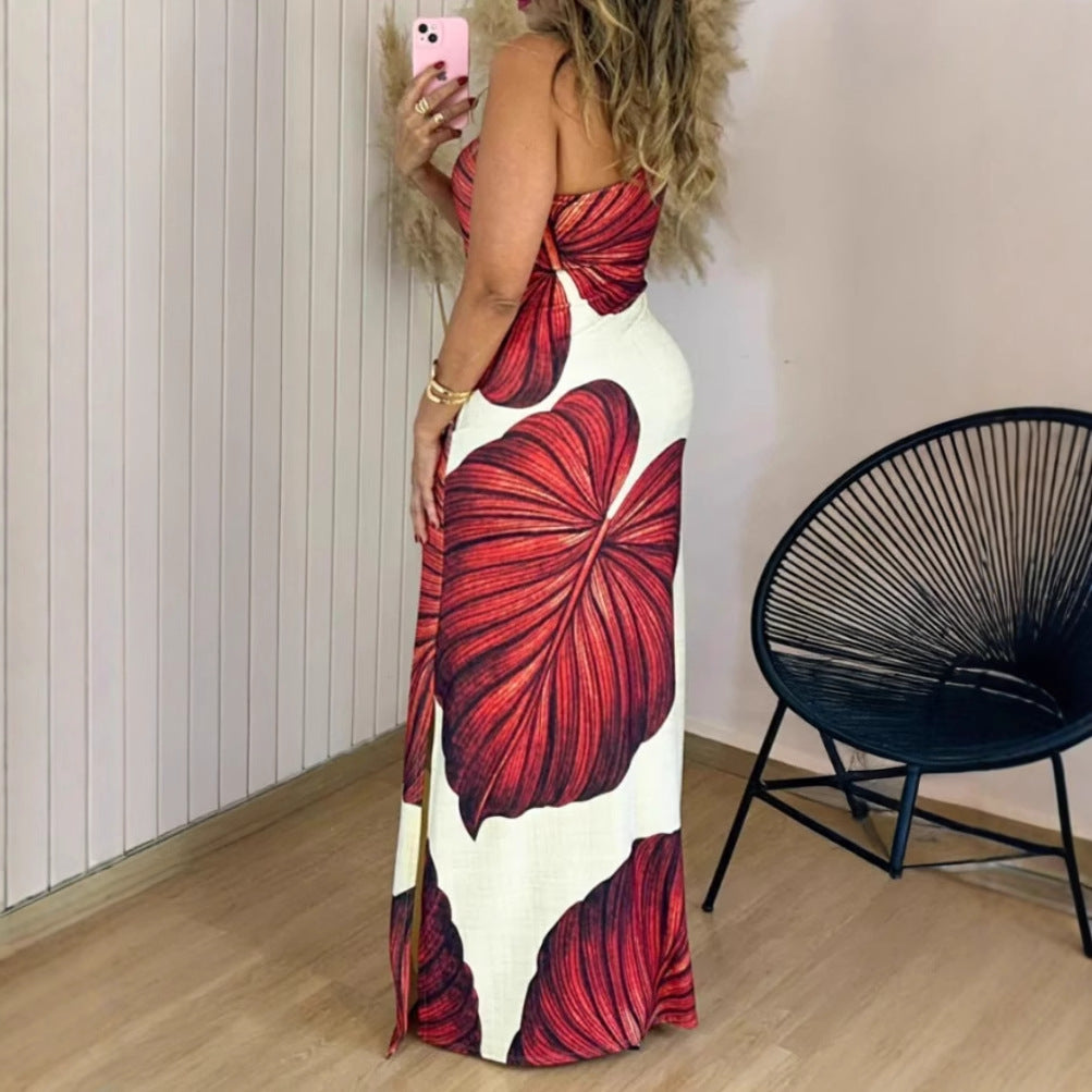 Summer Printed Fashion Chic Sleeveless Women Sexy Slim Dress 4