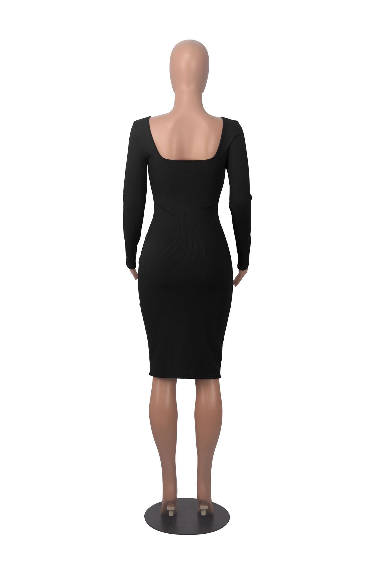 Slim Square Neck One-Piece Tight Fitting Casual Solid Color Jumpsuit 10