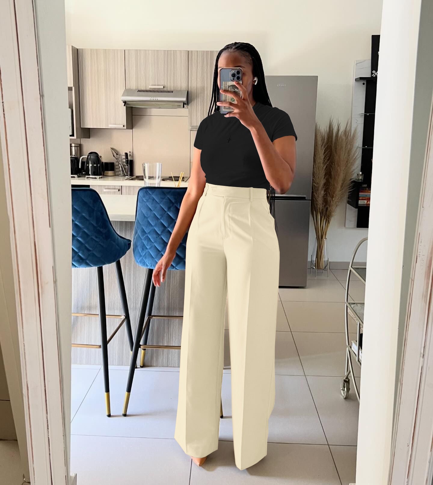 Women's Spring Autumn Winter High Waist Straight Wide Leg Casual Pants 9