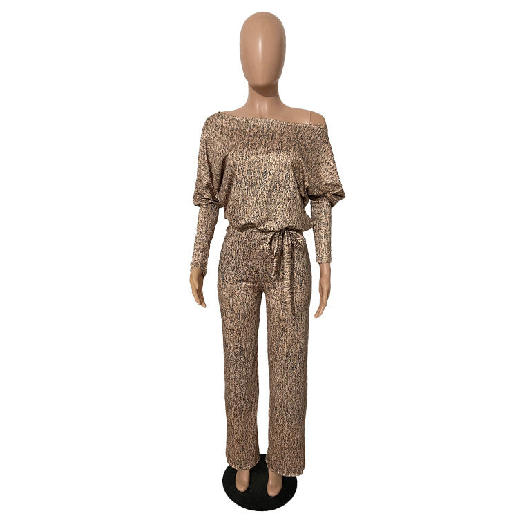 Women Spring Stretch Loose Jumpsuit with Belt 9