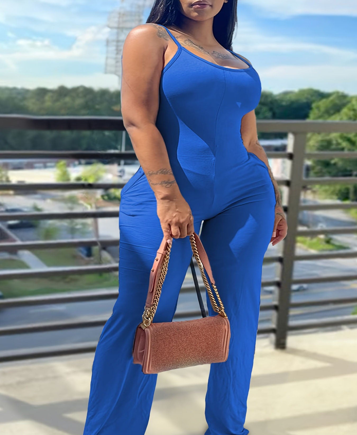 Plus Size Ribbed Tight-Fitting Jumpsuit 3